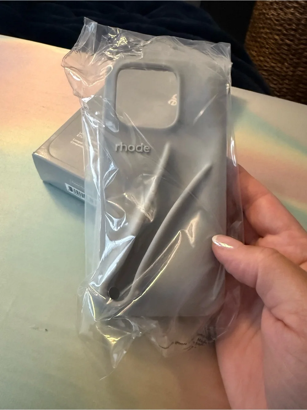 RHODE Lip Case for iPhone 15 Pro in Light Gray
